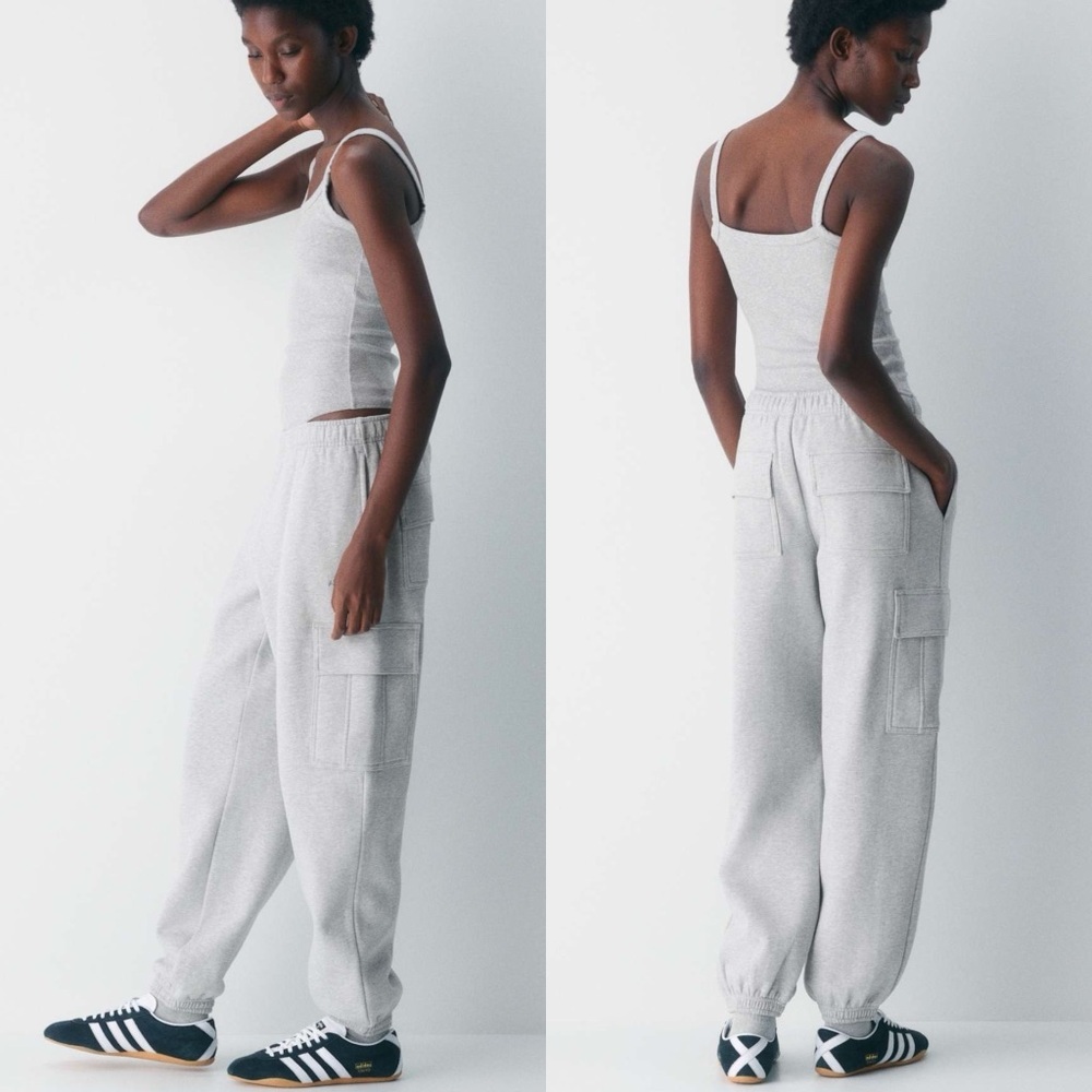 ARITZIA Mega Fit Sweatfleece Cozy Cargo Gray Sweatpants Joggers